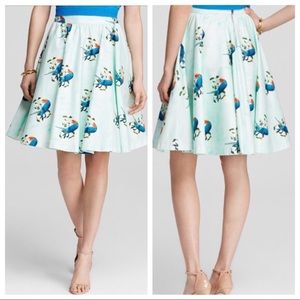 Alice + Olivia Earla Bird Print Skirt